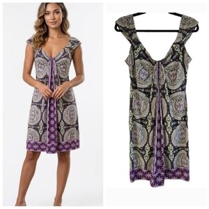 London Times black and white mandala print dress size 10